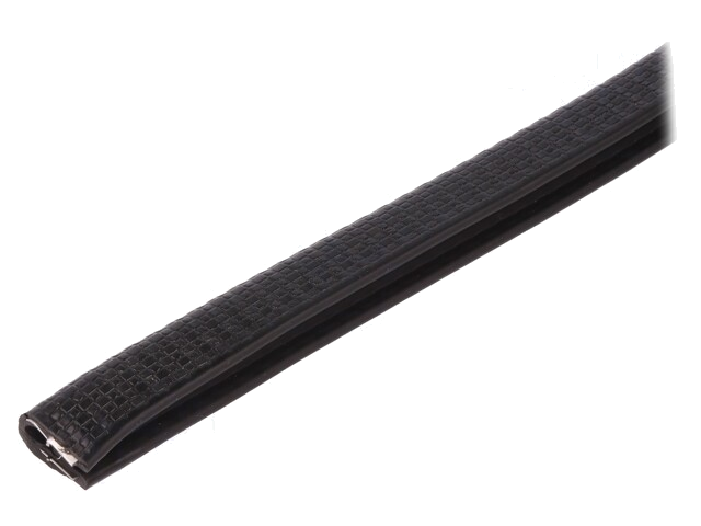 Randbescherming; PVC; L: 20m; zwart; H: 14mm; W: 10,5mm; -40÷90°C Randbescherming; PVC; L: 20m; zwart; H: 14mm; W: 10,5mm; -40÷90°C